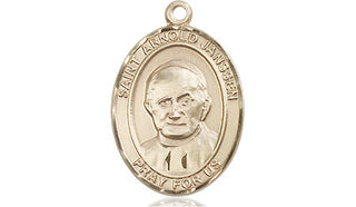 14kt Gold Saint Arnold Janssen Medal Engraved Catholic Saint Jewelry