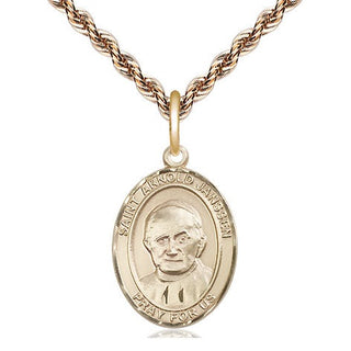 14kt Gold Saint Arnold Janssen Medal Engraved Catholic Saint Jewelry