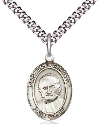 Pewter Saint Arnold Janssen Medal Religious Jewelry Engraved Catholic Saint Jewelry