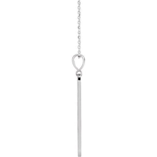 Sterling Silver .01 CTW Natural Diamond Moon Phase Bar 16-18" Necklace