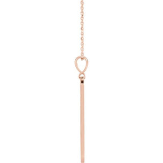14K Rose .01 CTW Natural Diamond Moon Phase Bar 16-18" Necklace