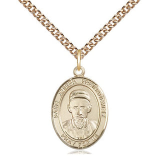 14kt Gold Saint Joseph Freinademetz Medal Engraved Catholic Saint Jewelry