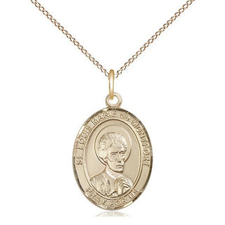 14kt Gold Filled Saint Louis Marie de Montfort Medal Religious Jewelry Engraved Catholic Saint Jewelry