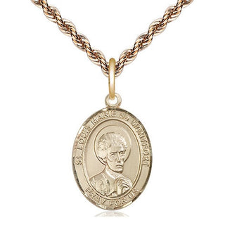 14kt Gold Filled Saint Louis Marie de Montfort Medal Religious Jewelry Engraved Catholic Saint Jewelry