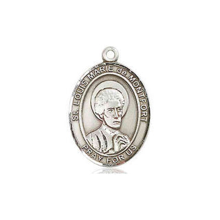 Pewter Saint Louis Marie de Montfort Medal Engraved Catholic Saint Jewelry