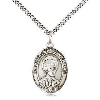 Pewter Saint Louis Marie de Montfort Medal Religious Jewelry Engraved Catholic Saint Jewelry