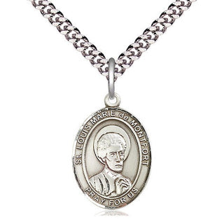 Pewter Saint Louis Marie de Montfort Medal Religious Jewelry Engraved Catholic Saint Jewelry
