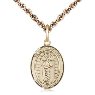 14kt Gold Filled Saint Matthias the Apostle Medal Religious Jewelry Engraved Catholic Saint Jewelry