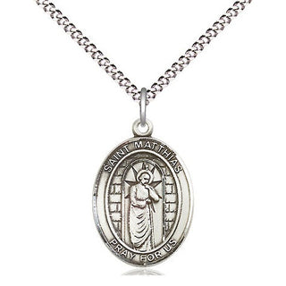 Pewter Saint Matthias the Apostle Medal Religious Jewelry Engraved Catholic Saint Jewelry