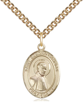 14kt Gold Filled Saint Edmund Campion Medal Religious Jewelry Engraved Catholic Saint Jewelry