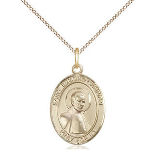 14kt Gold Saint Edmund Campion Medal Engraved Catholic Saint Jewelry