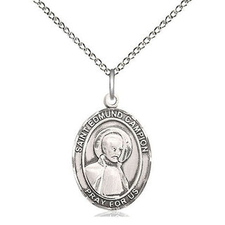 Sterling Silver Saint Edmund Campion Medal Religious Jewelry Engraved Catholic Saint Jewelry