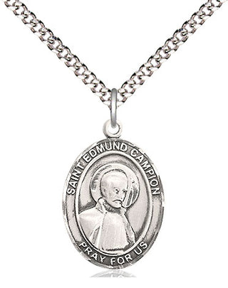 Sterling Silver Saint Edmund Campion Medal Religious Jewelry Engraved Catholic Saint Jewelry
