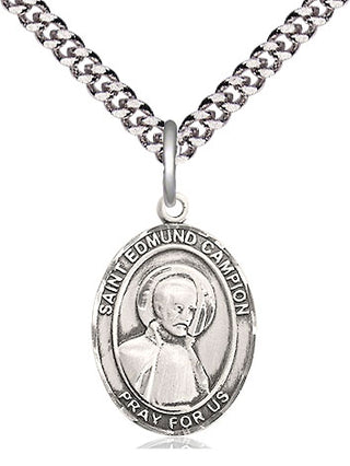 Sterling Silver Saint Edmund Campion Medal Religious Jewelry Engraved Catholic Saint Jewelry