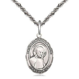 Sterling Silver Saint Edmund Campion Medal Religious Jewelry Engraved Catholic Saint Jewelry
