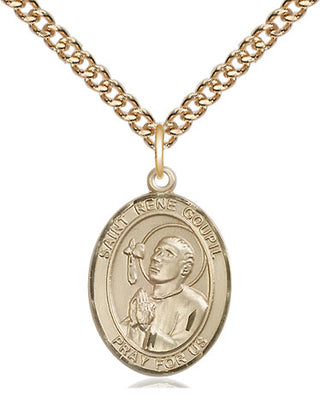 14kt Gold Filled Saint Rene Goupil Medal Religious Jewelry Engraved Catholic Saint Jewelry