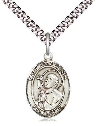 Pewter Saint Rene Goupil Medal Religious Jewelry Engraved Catholic Saint Jewelry