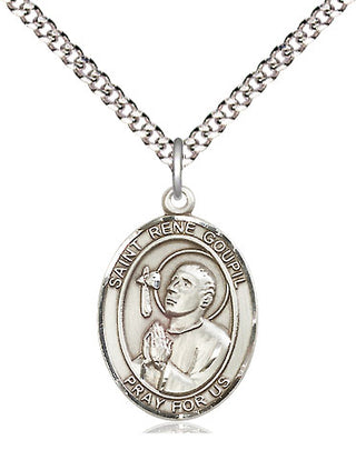 Pewter Saint Rene Goupil Medal Religious Jewelry Engraved Catholic Saint Jewelry