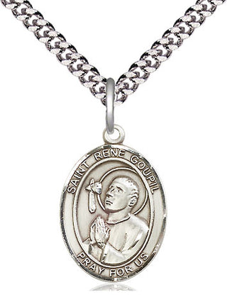 Pewter Saint Rene Goupil Medal Religious Jewelry Engraved Catholic Saint Jewelry