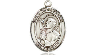 Sterling Silver Saint Rene Goupil Medal Religious Jewelry Engraved Catholic Saint Jewelry