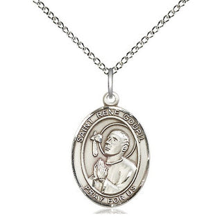 Sterling Silver Saint Rene Goupil Medal Religious Jewelry Engraved Catholic Saint Jewelry
