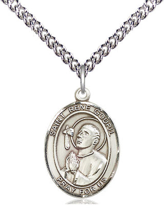 Sterling Silver Saint Rene Goupil Medal Religious Jewelry Engraved Catholic Saint Jewelry