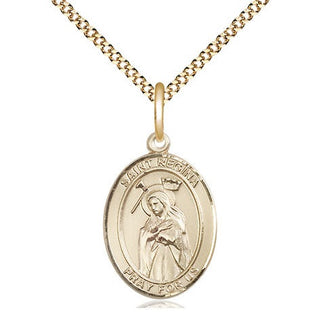 14kt Gold Filled Saint Regina Medal Religious Jewelry Engraved Catholic Saint Jewelry