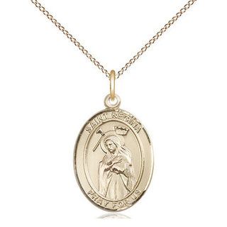 14kt Gold Filled Saint Regina Medal Religious Jewelry Engraved Catholic Saint Jewelry