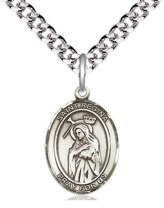 Pewter Saint Regina Medal Religious Jewelry Engraved Catholic Saint Jewelry