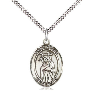 Sterling Silver Saint Regina Medal Religious Jewelry Engraved Catholic Saint Jewelry