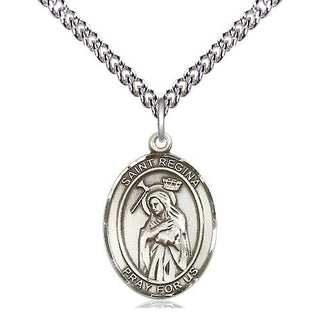 Sterling Silver Saint Regina Medal Religious Jewelry Engraved Catholic Saint Jewelry