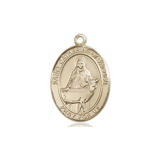 14kt Gold Filled Saint Catherine of Sweden Medal Engraved Catholic Saint Jewelry