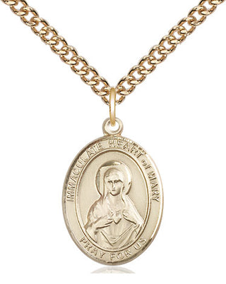 14kt Gold Filled Immaculate Heart of Mary Medal Religious Jewelry Engraved Catholic Saint Jewelry