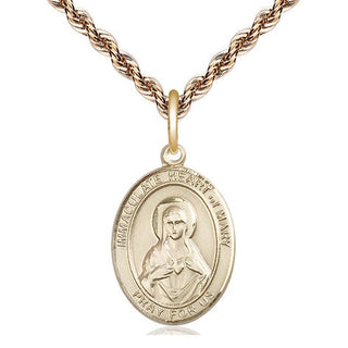 14kt Gold Filled Immaculate Heart of Mary Medal Religious Jewelry Engraved Catholic Saint Jewelry