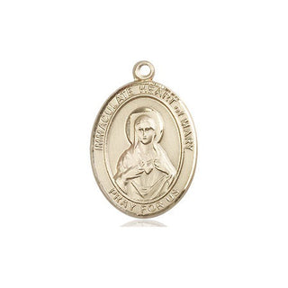 14kt Gold Immaculate Heart of Mary Medal Engraved Catholic Saint Jewelry