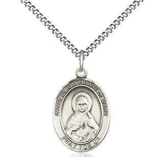 Sterling Silver Immaculate Heart of Mary Medal Religious Jewelry Engraved Catholic Saint Jewelry
