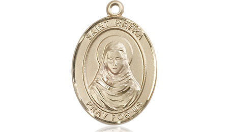 14kt Gold Saint Rafka Medal - Medium | Engravable – CatholicShop.com
