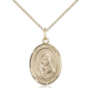 14kt Gold Saint Rafka Medal Engraved Catholic Saint Jewelry