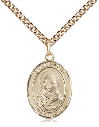 14kt Gold Saint Rafka Medal Engraved Catholic Saint Jewelry