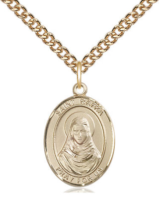 14kt Gold Saint Rafka Medal Engraved Catholic Saint Jewelry
