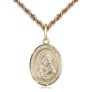 14kt Gold Saint Rafka Medal Engraved Catholic Saint Jewelry