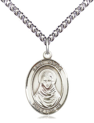 Sterling Silver Saint Rafka Medal Religious Jewelry Engraved Catholic Saint Jewelry