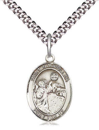 Pewter Saint Nimatullah Medal Religious Jewelry Engraved Catholic Saint Jewelry