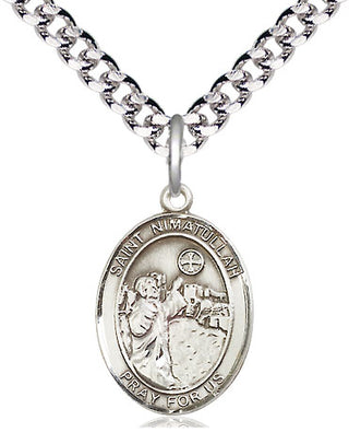 Pewter Saint Nimatullah Medal Religious Jewelry Engraved Catholic Saint Jewelry