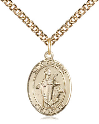 14kt Gold Filled Saint Clement Medal Religious Jewelry Engraved Catholic Saint Jewelry