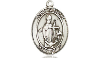 Pewter Saint Clement Medal Engraved Catholic Saint Jewelry