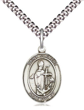 Pewter Saint Clement Medal Religious Jewelry Engraved Catholic Saint Jewelry