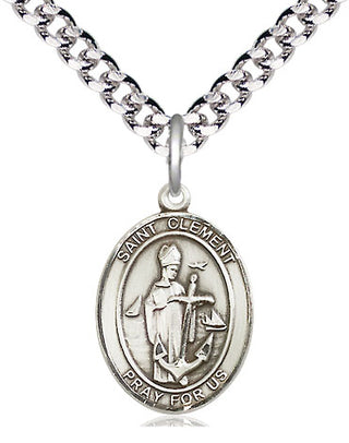 Pewter Saint Clement Medal Religious Jewelry Engraved Catholic Saint Jewelry