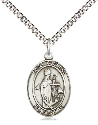Pewter Saint Clement Medal Religious Jewelry Engraved Catholic Saint Jewelry