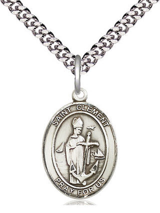 Pewter Saint Clement Medal Religious Jewelry Engraved Catholic Saint Jewelry